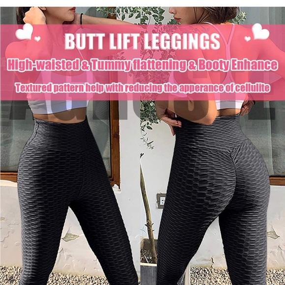 Women's High Waist Yoga Pants Tummy Control Workout Butt Lifting Leggings Large - Picture 4 of 8